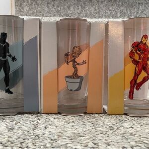 Marvel Character Glass Set - Black, Brown, Red